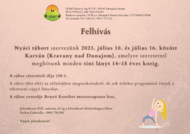 2023 Nyári tábor - Karva - lányok